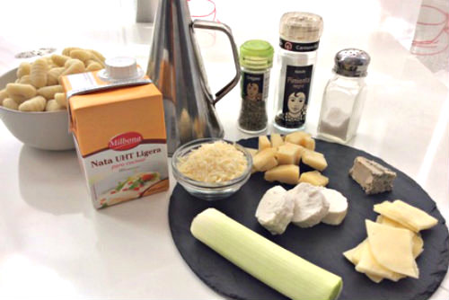 Ingredientes para preparar un Gnocchi ai quattro formaggi