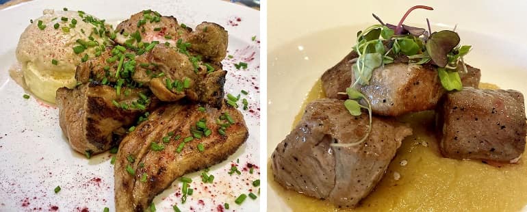 Segundos platos del menú del Restaurante de Bodegas Paiva - La mesa del Conde