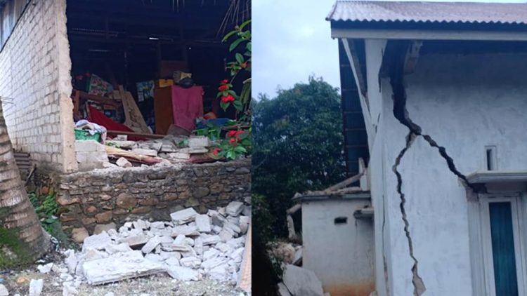 Sejumlah rumah warga rusak berat akibat gempa Solok Selatan. (Foto: Ist. Warga Solsel via Ali Sabri Abbas)