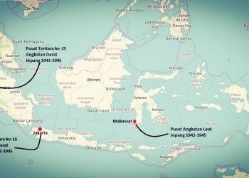 Kepulauan Nusantara Zaman Pendudukan Jepang. (Sumber Peta: openstreetmap.org)