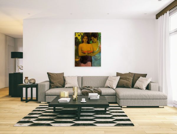 Wild woman in Modern minimalistic living room