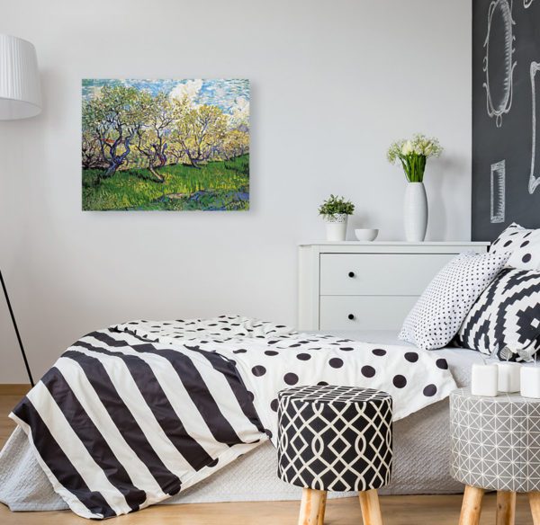 Photo of Modern bedroom with Orchard in Blossom paiting