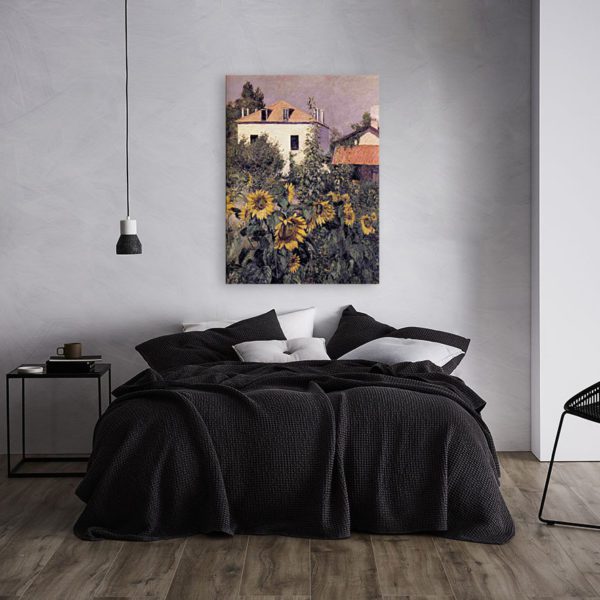 Photo of Sunflowers, Garden at Petit Gennevilliers painting in modern bedroom
