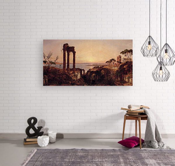 Photo of The Bay of Naples Painting in simple living room