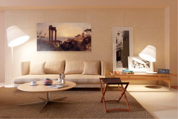 Photo of The Bay of Naples Painting in elegant living room