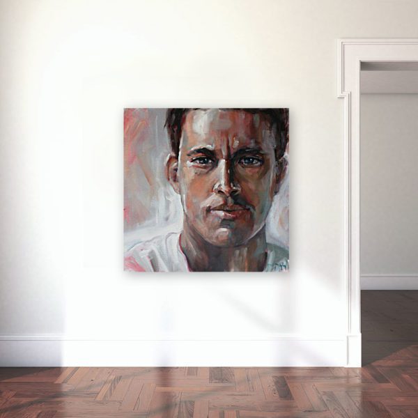 Photo of channing tatum painting in gallery