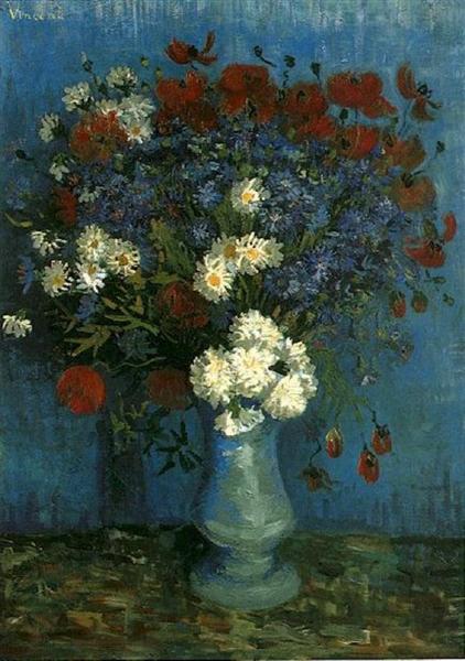 Photo of painting of vase with flowers