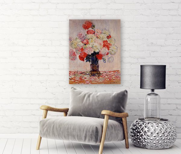 Photo of Painting Of Peonies Wall Art Canvas Print by Claude Monet 6