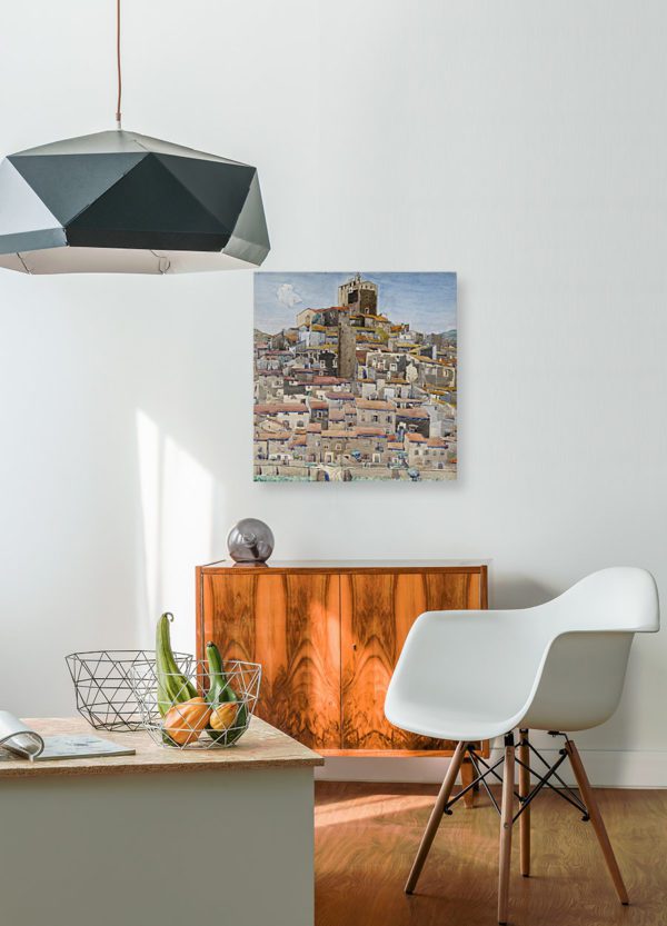 Photo of painting of italy canvas in living room