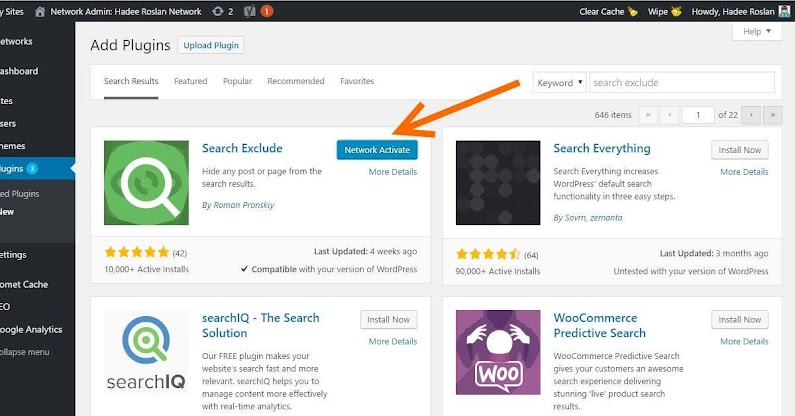 Plugin Search - Search Exclude