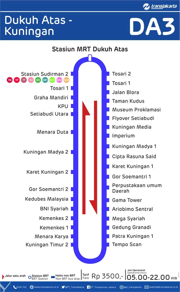 Rute TransJakarta Dukuh Atas - Kuningan DA3