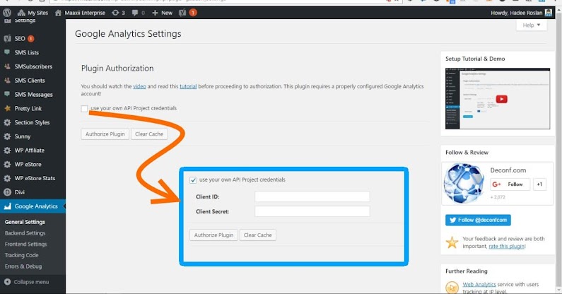 Google Analytics Dashboard for WP General Settings Google Analytics Dashboard for WP General Settings