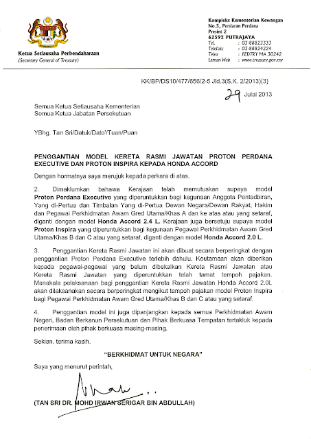 Surat Rasmi Kepada Menteri Besar Perak / Senarai Lengkap Panggilan ...