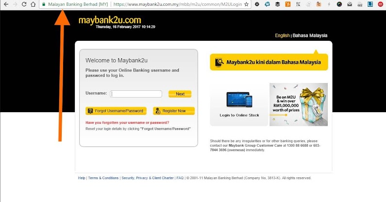 Website Maybank Guna Extended Validation SSL