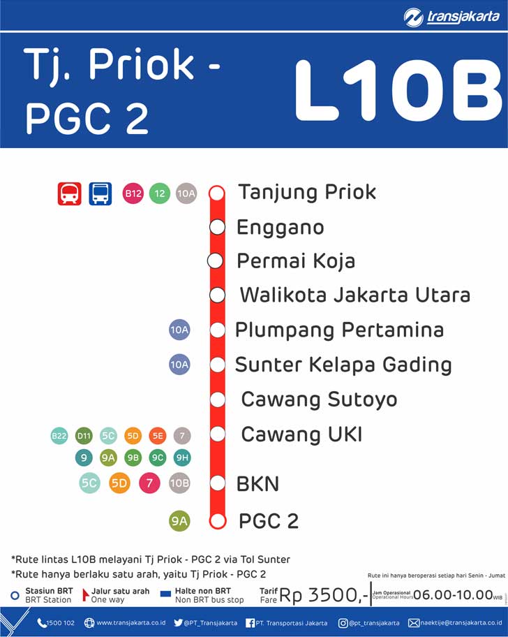 Rute TransJakarta Tanjung Priok - PGC 2 L10B