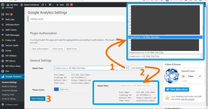 Google Analytics Dashboard for WP Select Google Analytics View Google Analytics Dashboard for WP Select Google Analytics View