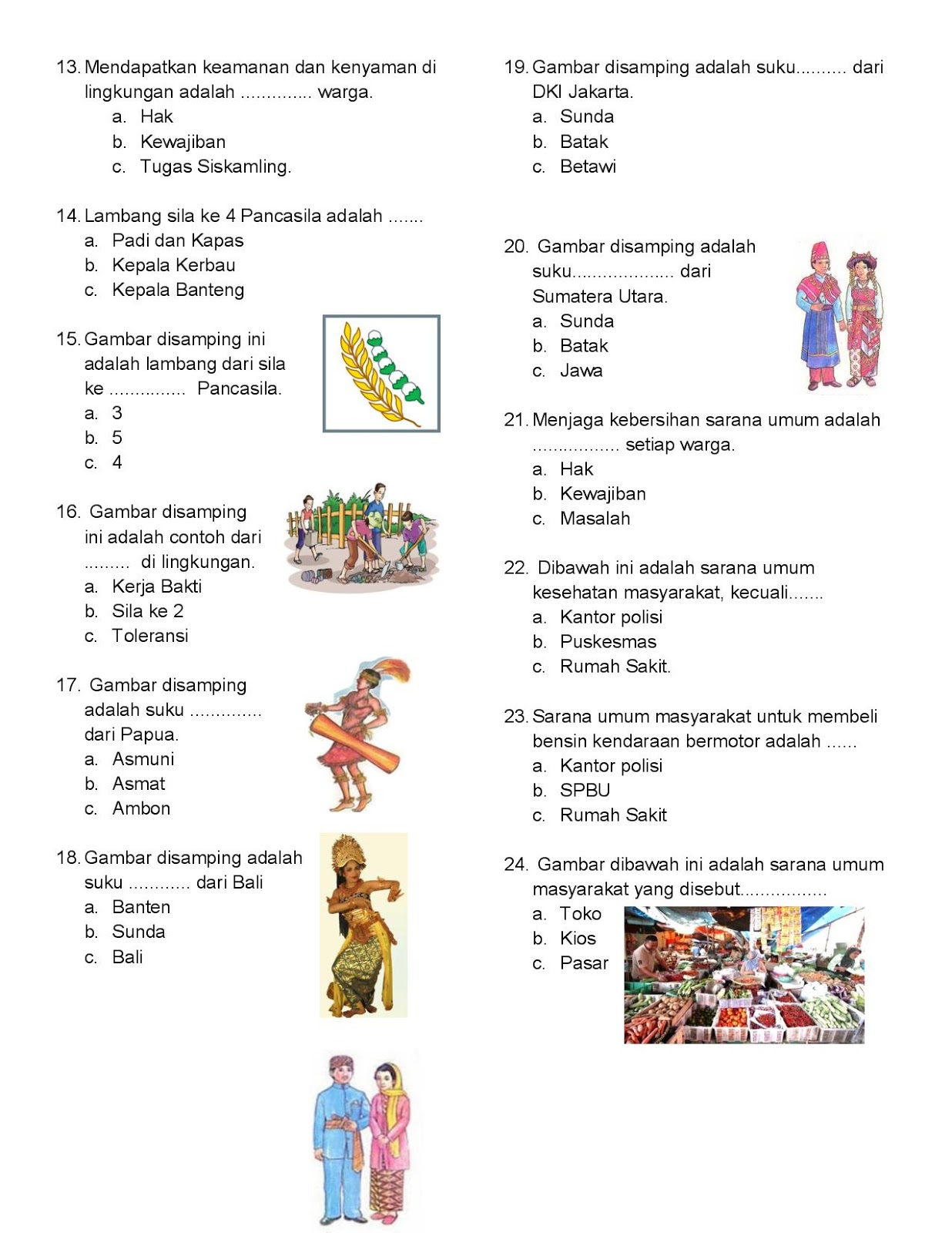 Soal Pkn Kelas 1 Sd Hak Dan Kewajiban - Peran Sekolah