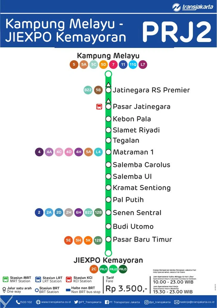 Rute TransJakarta Kampung Melayu - JIEXPO Kemayoran PRJ2