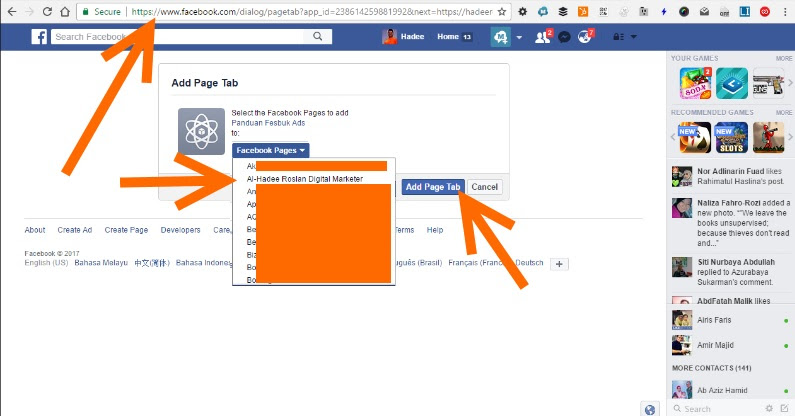 Facebook App Add Page Tab