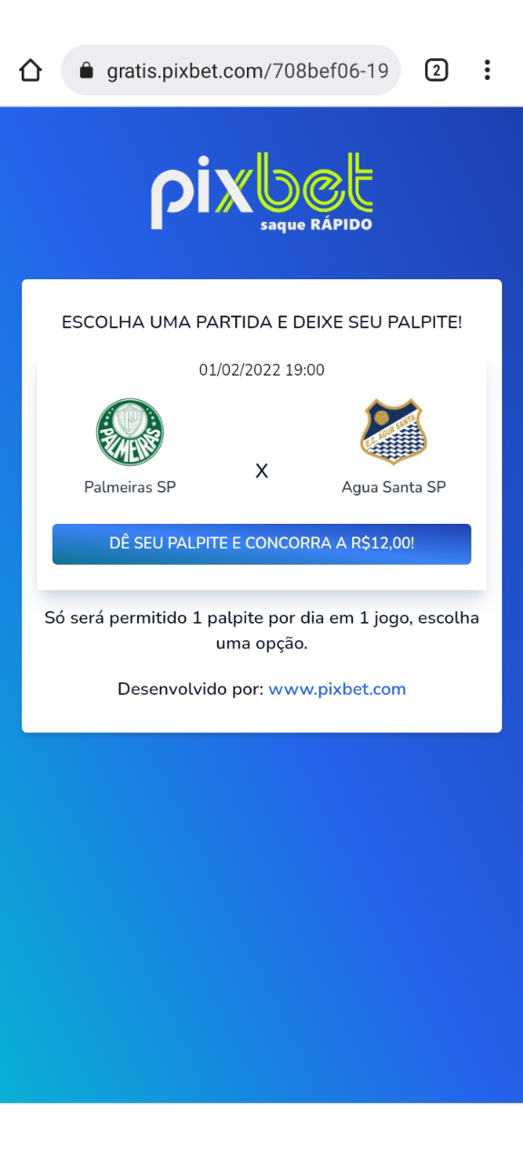 palpite gratis pixbet