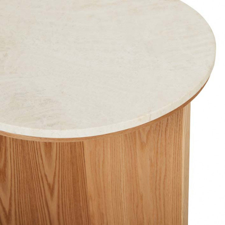 Elsie Side Table Natural Oak Top Detail Closeup