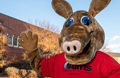 Aims Community College mascot Arty the Aardvark