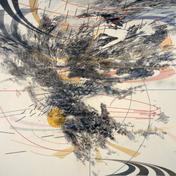 Image: Julie Mehretu, Ariel, 2006, ink and acrylic on canvas, 120 x 120 in., Family Collection of Harry W. and Mary Margaret Anderson