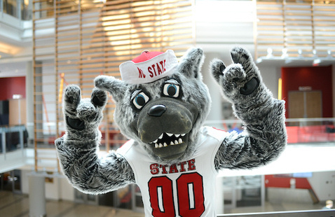 Mr. Wuf in Talley Student Union