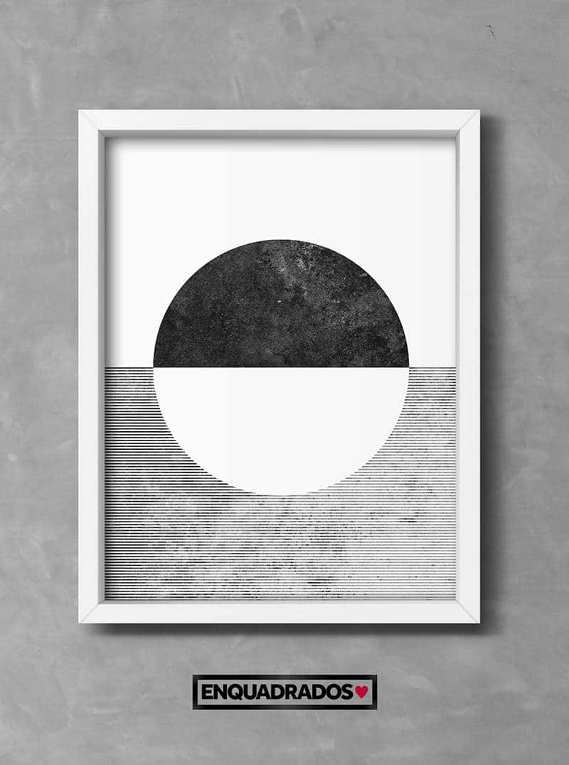 Quadro Geométrico Abstrato Meia Lua decorativos