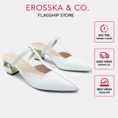 Erosska - Giày cao gót phối dây phong cách Hàn Quốc cao 5,5cm màu trắng - EH040