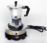 Combo Bếp điện mini 500w và bình pha cà phê Moka Pot Máy pha cà phê(cafe) ấm pha cà phê cho gia đình văn phòng thumbnail