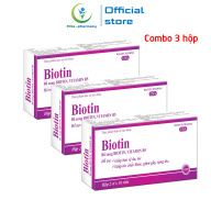 Combo 3 hộp Viên uống bổ sung Biotin, Vitamin B5 giúp tóc chắc khỏe, giảm gãy rụng tóc, bảo vệ da tóc - Hộp 20 viên thumbnail