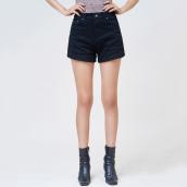 quần short nữ AAA JEANS lưng cao màu đen - UCSD RAYON