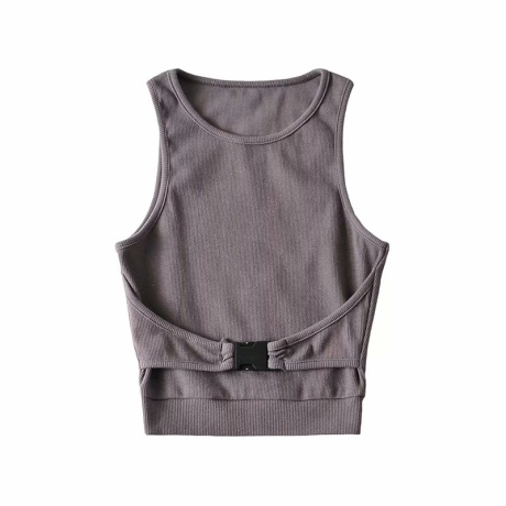 Bag buckles design feeling small sexy brief paragraph coat streets of europe and the united states ins show thin summer wind tight sleeveless vest 5