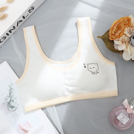 8 to 18 years old girl underwear thin model development big boy student summer strapless bra with small vest middle cotton 3