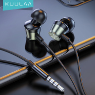 KUULAA Metallic Stereo In-ear Wire Earphone Wired Headphones Small And Light 3.5mm Audio Jack Built-in Microphone HIFI Subwoofer Noise Reduction Earphone asd thumbnail