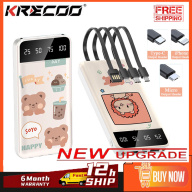 Sạc dự phòng KRECOO 20000mAh kèm dây sạc iPhone Micro Type C đèn pin và chân USB 2 mặt chính hãng dành cho iPhone Samsung OPPO VIVO HUAWEI XIAOMI Power bank thumbnail