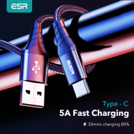 ESR 5A Type-C Cáp Cho Huawei Supercharge Sạc Nhanh Type-C Cáp Dữ Liệu Cho Samsung Xiaomi Redmi USB C Cáp Điện Thoại Di Động LED thumbnail