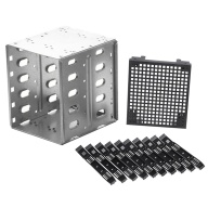 5.25 Inch to 5X3.5 Inch HDD Hard Drive Cage Rack DIY Hard Disk Box for 3.5 Inch Hard Disk Box Computer Storage Expansion thumbnail