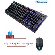 [HCM]Bộ bàn phím giả cơ có led 7 màu chuyên game GMTP G20 (Đen) + Tặng chuột chơi game tốc độ thumbnail