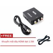 HDMI 2 to AV CVBS Video Converter Box + dây HDMI dẹt 1,5m