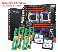 Combo Main HUANANZHI X79 DUAL-8D + 2 E5-2650 V2 (16C 32T, 40MB CACHE, 2.6GHZ ) + RAM DDR3 REG ECC. Chuyên render, đồ họa, gaming.... thumbnail