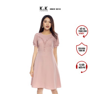 Đầm Công Sở Nữ Xòe Tay Ngắn K&K Fashion KK105-40 Màu Hồng Phối Nơ Ngực thumbnail