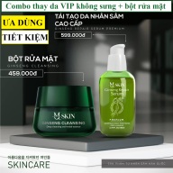 Combo serum thay da nhân sâm VIP không sưng tinh chất tái tạo MQ SKIN + Bột rửa mặt nhụy hoa nghệ tây mẫu mới hàng chính hãng thumbnail