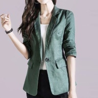 Áo vest Blazer Linen nữ dáng lửng tay chun, thời trang phong cách trẻ thumbnail