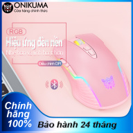 Chuột chơi game bluetooth không dây có cổng sạc ONIKUMA CW905 màu hồng với đèn RGB, có thể điều chỉnh DPI 5 tốc độ thumbnail