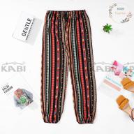 Quần dài nữ KABI quần vải tole mặc nhà mặc ngoài thổ cẩm hoa văn alibaba thoáng mát dễ thương nhiều màu thumbnail