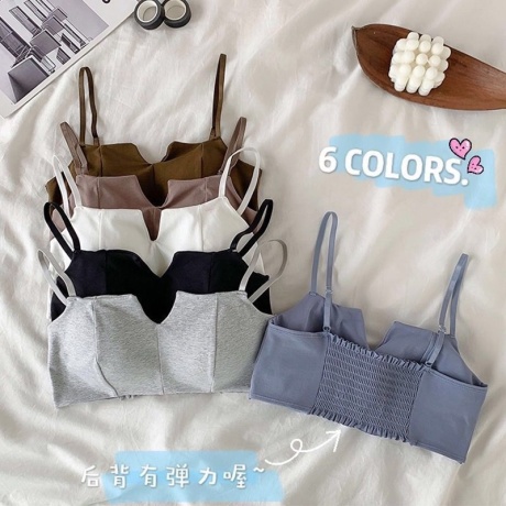 Han edition student beauty back underwear women without rims thin small chest together sports bra condole belt vest bra that wipe a bosom 8