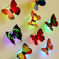 Đèn lep dán tường hình con bướm xinh xắn nhiều màu sắc, đèn lep trang trí nhỏ gọn tiện lợi tuancua thumbnail