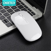 CHOETECH Chuột không dây 2.4G USB có thể sạc lại, chuột sạc siêu mỏng dùng văn phòng, chuột quang điện tử PC dùng cho máy tính xách tay - INTL